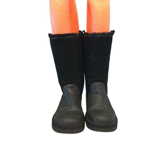 UGG Girls Jesslyn Tall Boots Sz US 3 EU 33 Kids Black Preppy Y2K Suede Shearling - Picture 4 of 14